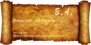 Benczur Alfonza névjegykártya